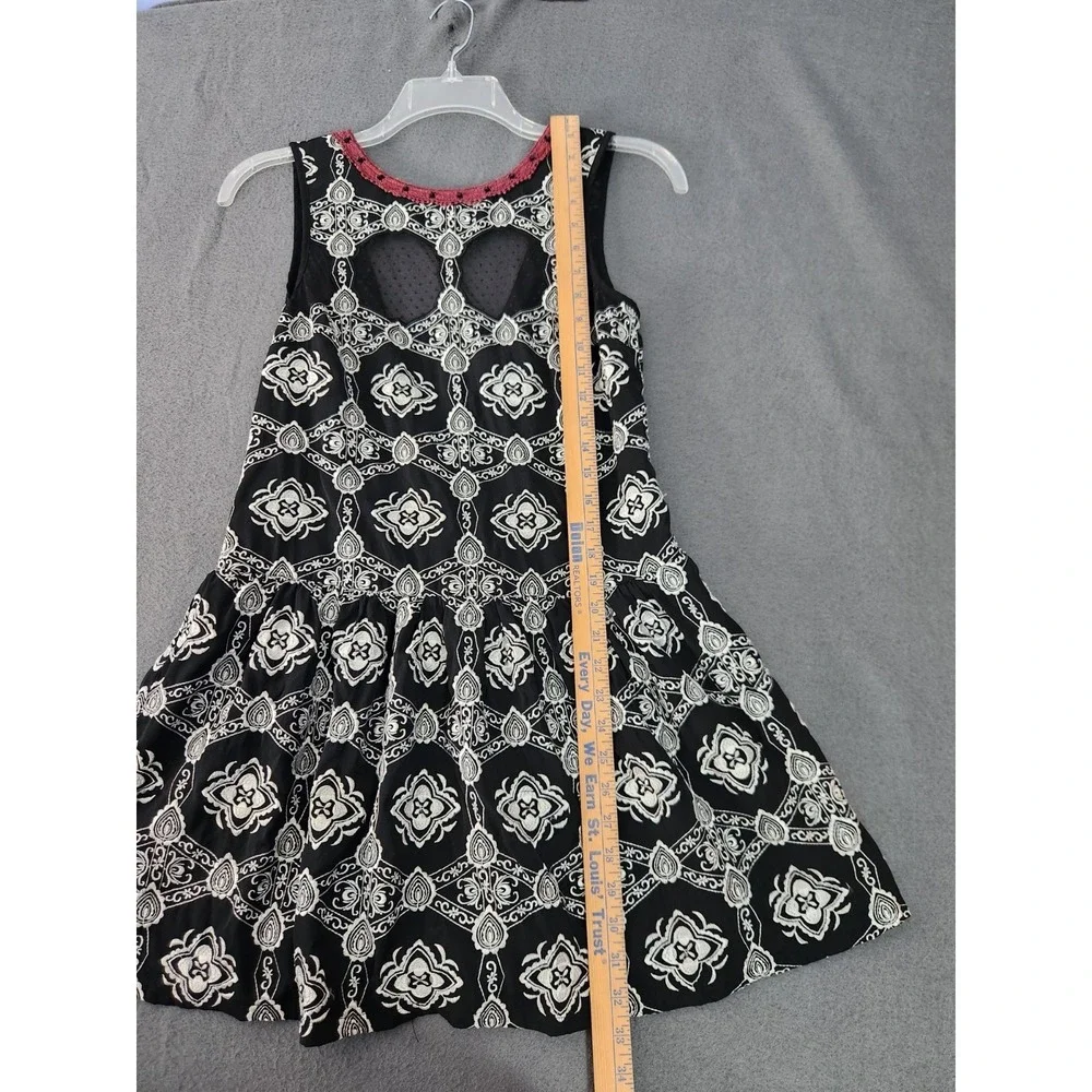 Free People Whimsigoth Fairy Beaded‎ Dress Witchy Goth Sleeveless S Embroidered